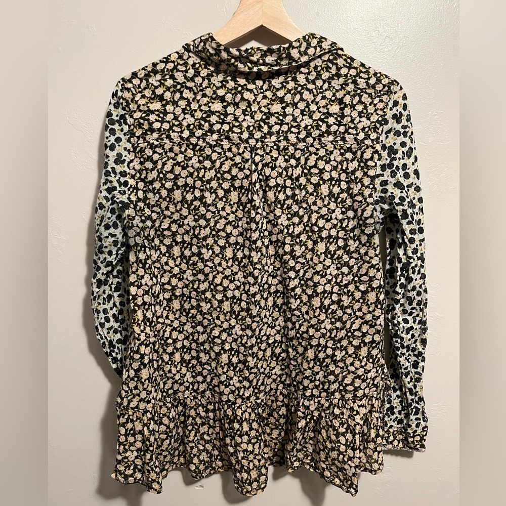 Anthropologie Holding Horses Contrasting Floral Patterned Button Down Blouse 6 - Picture 8 of 12